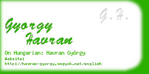gyorgy havran business card