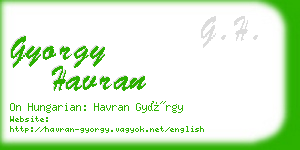 gyorgy havran business card